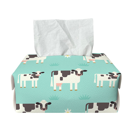 Cute Cow And Baby Cow Pattern Print Rectangle Tissue Box Cover