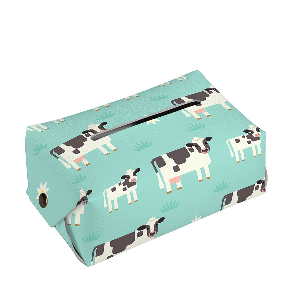 Cute Cow And Baby Cow Pattern Print Rectangle Tissue Box Cover