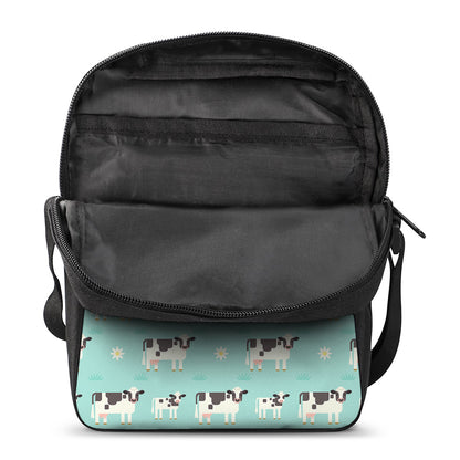 Cute Cow And Baby Cow Pattern Print Rectangular Crossbody Bag