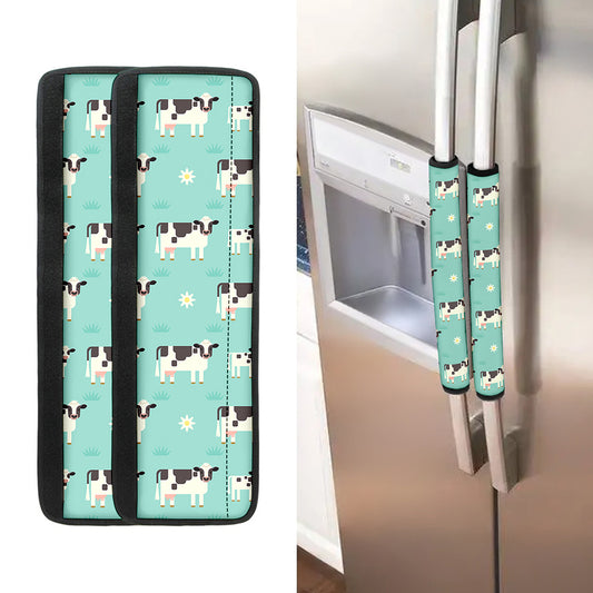 Cute Cow And Baby Cow Pattern Print Refrigerator Handle Covers