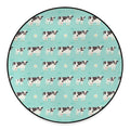 Cute Cow And Baby Cow Pattern Print Round Floor Mat