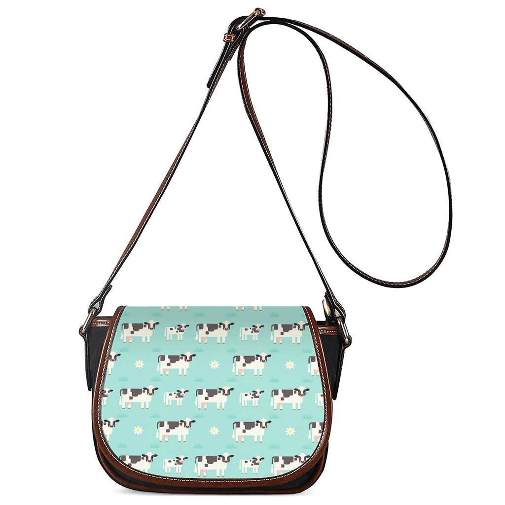 Cute Cow And Baby Cow Pattern Print Saddle Bag