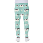 Cute Cow And Baby Cow Pattern Print Scuba Joggers