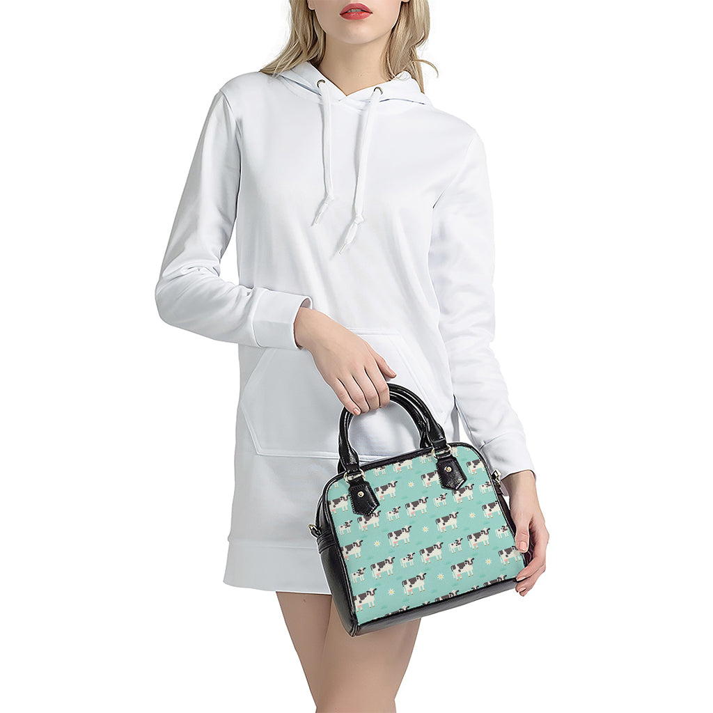 Cute Cow And Baby Cow Pattern Print Shoulder Handbag