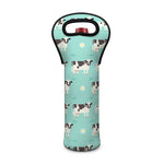 Cute Cow And Baby Cow Pattern Print Single Neoprene Wine Tote