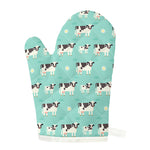 Cute Cow And Baby Cow Pattern Print Single Oven Mitt