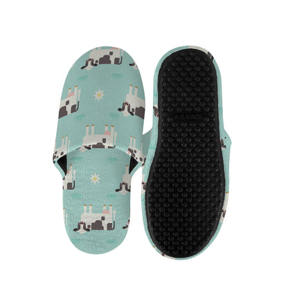 Cute Cow And Baby Cow Pattern Print Slippers