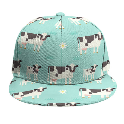 Cute Cow And Baby Cow Pattern Print Snapback Cap