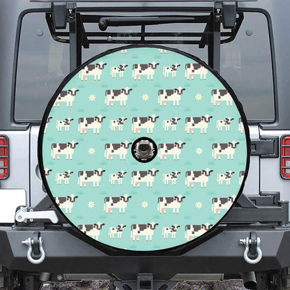 Cute Cow And Baby Cow Pattern Print Tire Cover With Camera Hole