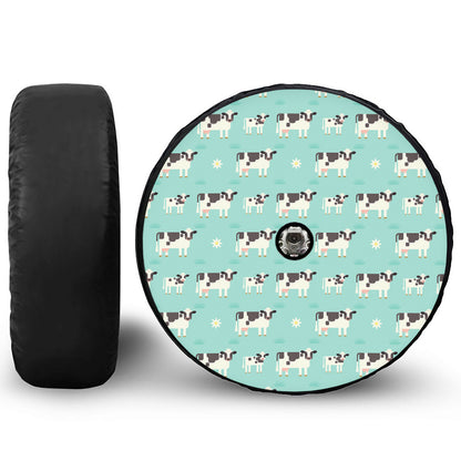 Cute Cow And Baby Cow Pattern Print Tire Cover With Camera Hole
