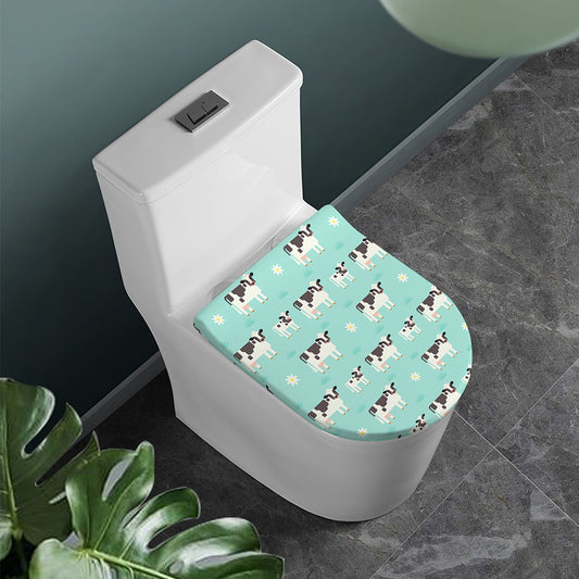 Cute Cow And Baby Cow Pattern Print Toilet Lid Cover
