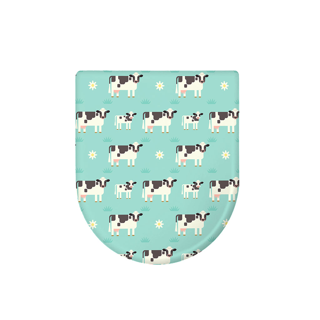 Cute Cow And Baby Cow Pattern Print Toilet Lid Cover