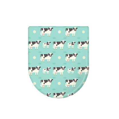 Cute Cow And Baby Cow Pattern Print Toilet Lid Cover