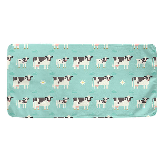 Cute Cow And Baby Cow Pattern Print Towel