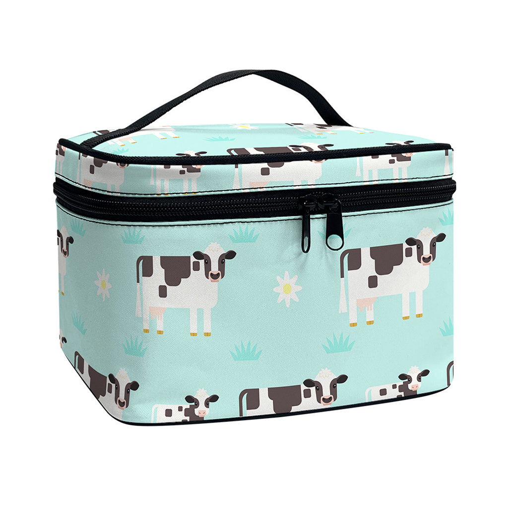 Cute Cow And Baby Cow Pattern Print Travel Makeup Bag