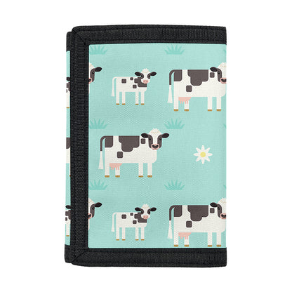 Cute Cow And Baby Cow Pattern Print Trifold Wallet