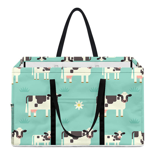 Cute Cow And Baby Cow Pattern Print Utility Tote Bag