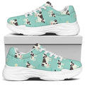 Cute Cow And Baby Cow Pattern Print White Chunky Shoes