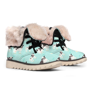 Cute Cow And Baby Cow Pattern Print Winter Boots