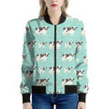 Cute Cow And Baby Cow Pattern Print Women's Bomber Jacket