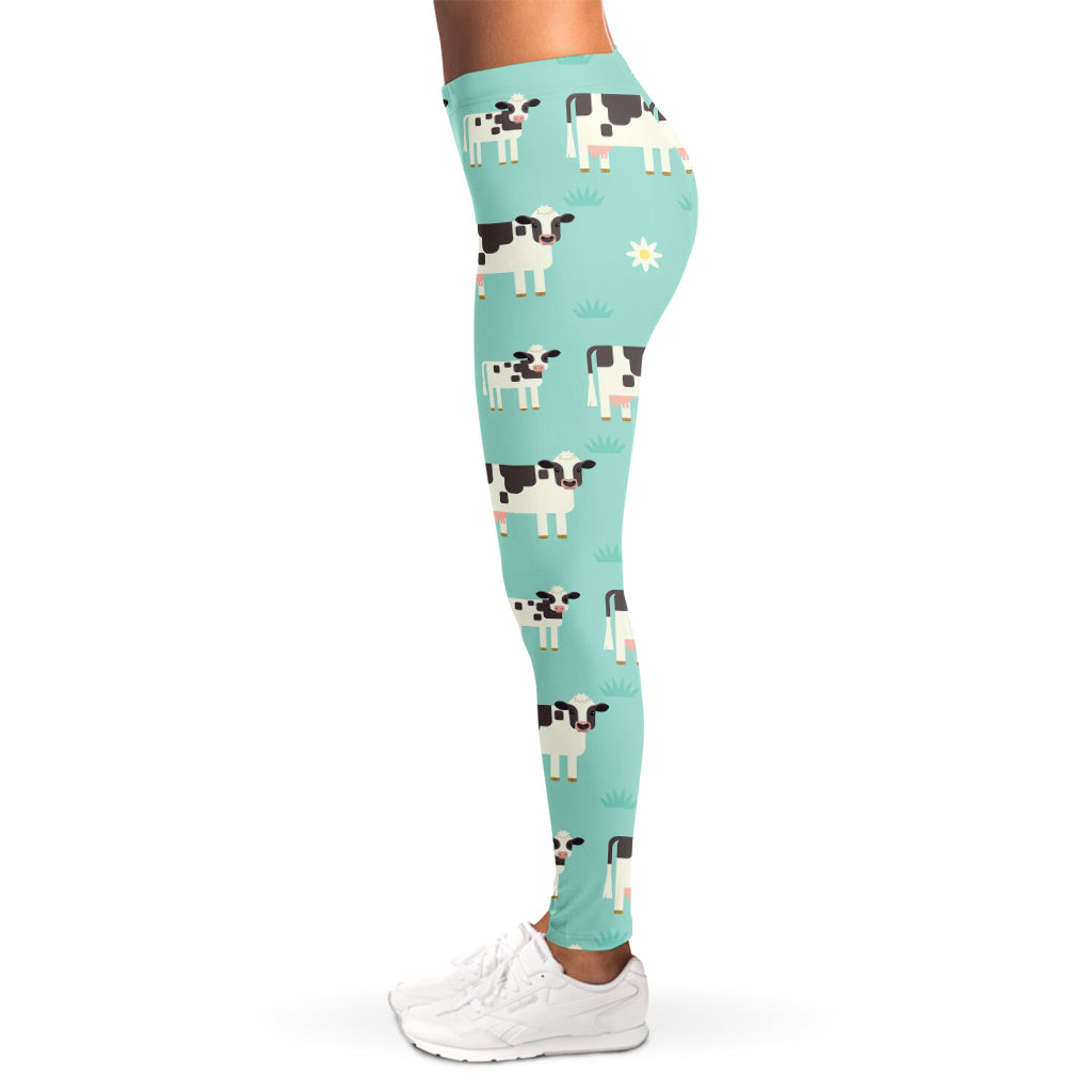 Cute Cow And Baby Cow Pattern Print Women's Leggings