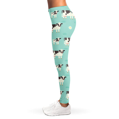 Cute Cow And Baby Cow Pattern Print Women's Leggings