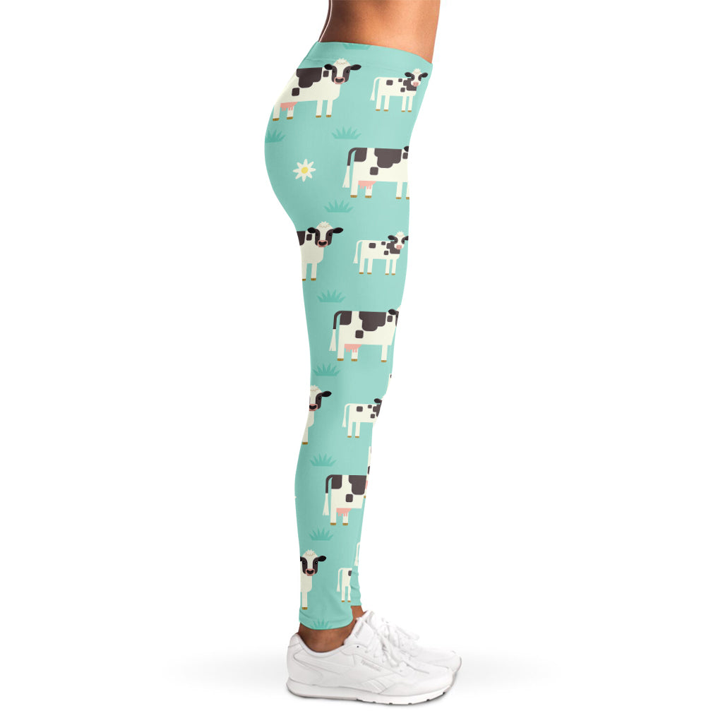 Cute Cow And Baby Cow Pattern Print Women's Leggings