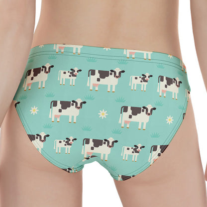 Cute Cow And Baby Cow Pattern Print Women's Panties