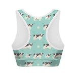 Cute Cow And Baby Cow Pattern Print Women's Sports Bra