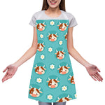 Cute Cow And Daisy Flower Pattern Print Adjustable Apron
