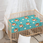 Cute Cow And Daisy Flower Pattern Print Baby Crib Sheet