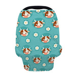 Cute Cow And Daisy Flower Pattern Print Baby Seat Cover