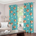 Cute Cow And Daisy Flower Pattern Print Dimout Grommet Curtains