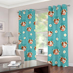 Cute Cow And Daisy Flower Pattern Print Blackout Grommet Curtains