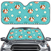 Cute Cow And Daisy Flower Pattern Print Car Windshield Sun Shade