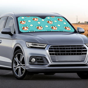 Cute Cow And Daisy Flower Pattern Print Car Windshield Sun Shade