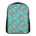 Cute Cow And Daisy Flower Pattern Print Casual Backpack