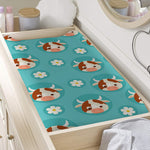 Cute Cow And Daisy Flower Pattern Print Changing Pad Cover