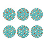 Cute Cow And Daisy Flower Pattern Print Coaster Set