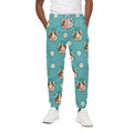 Cute Cow And Daisy Flower Pattern Print Cotton Sweatpants