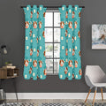 Cute Cow And Daisy Flower Pattern Print Grommet Curtain Panels