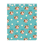 Cute Cow And Daisy Flower Pattern Print Curtain