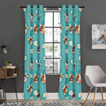 Cute Cow And Daisy Flower Pattern Print Curtain