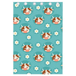 Cute Cow And Daisy Flower Pattern Print Curtain