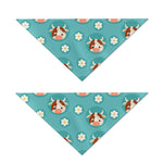 Cute Cow And Daisy Flower Pattern Print Dog Bandana