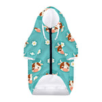 Cute Cow And Daisy Flower Pattern Print Dog Zip Up Hoodie