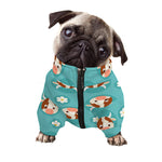 Cute Cow And Daisy Flower Pattern Print Dog Zip Up Jacket