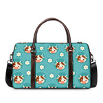 Cute Cow And Daisy Flower Pattern Print Duffle Bag
