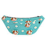 Cute Cow And Daisy Flower Pattern Print Fanny Pack