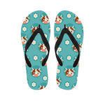 Cute Cow And Daisy Flower Pattern Print Flip Flops